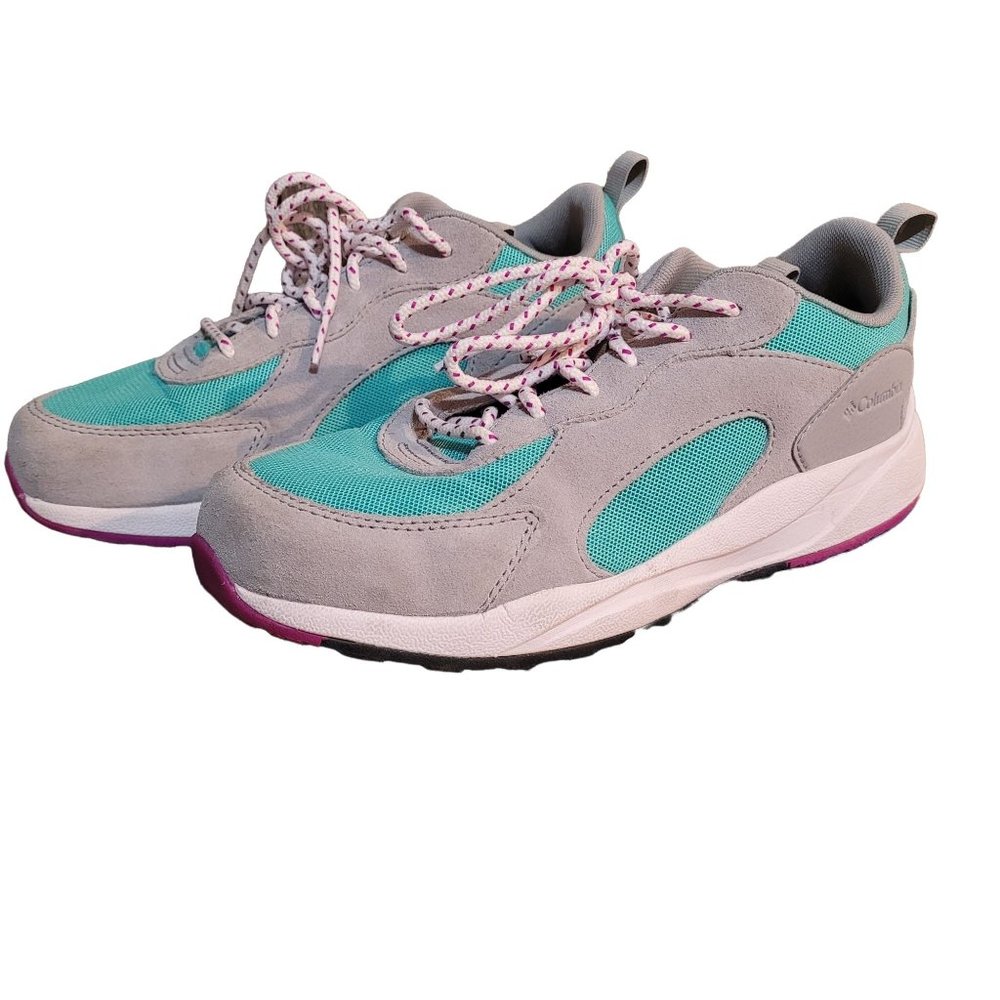 Columbia Kids Pivot Sneakers Youth 7/Women's 8.5 Grey/Teal/Purple - Picture 8 of 11